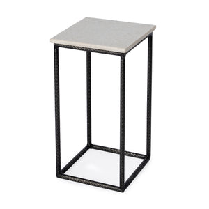Butler Specialty Mabel Marble Accent Table With Hammered Iron Base - Stylish Addition For Your Living Room Decor White And Black Iron,Marble 5688389-butler