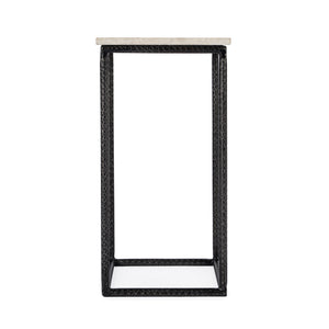 Butler Specialty Mabel Marble Accent Table With Hammered Iron Base - Stylish Addition For Your Living Room Decor White And Black Iron,Marble 5688389-butler