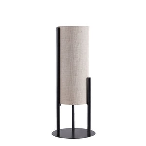 Homeroots 22" Black Metal Bedside Lamp With Beige Cylinder Shade   568838