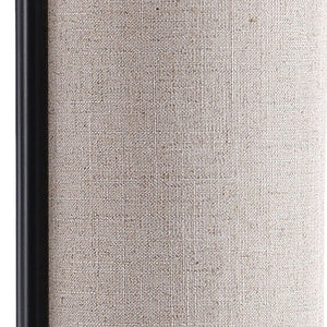 Homeroots 22" Black Metal Bedside Lamp With Beige Cylinder Shade   568838