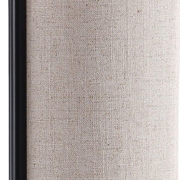 Homeroots 22" Black Metal Bedside Lamp With Beige Cylinder Shade   568838