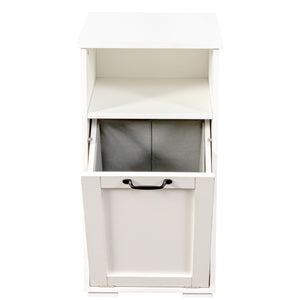 English Elm Laundry Cabinet with Removable Liner Bag, Slim Divided Storage for Dorms & Apartments, Open Shelf Organizer W331P365071