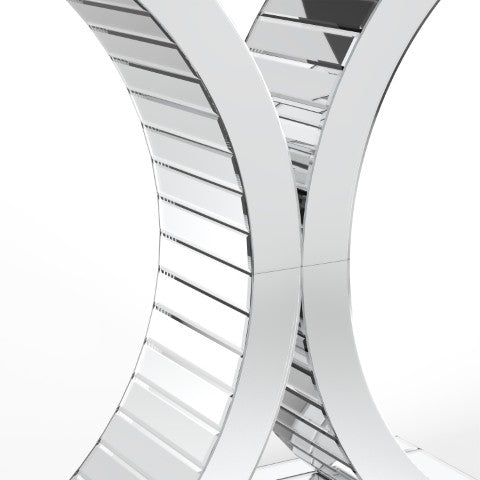 Homeroots 39" Silver Mirrored Glass Pedestal Console Table - Chic Entryway Accent For Any Room's Elegance!   568865