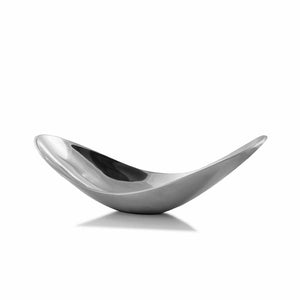 HomeRoots 20" Silver Aluminum Scoop Bowl - Contemporary Sculptural Centerpiece for Modern Home Decor Large 568871