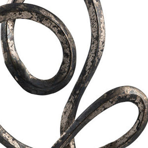 Homeroots 20" Black And Silver Aluminum Modern Abstract Tabletop Sculpture  Aluminum 568874