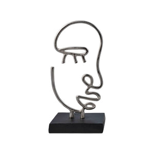 Homeroots Set Of Two Black And Silver Aluminum Tabletop Sculpture  Aluminum 568875