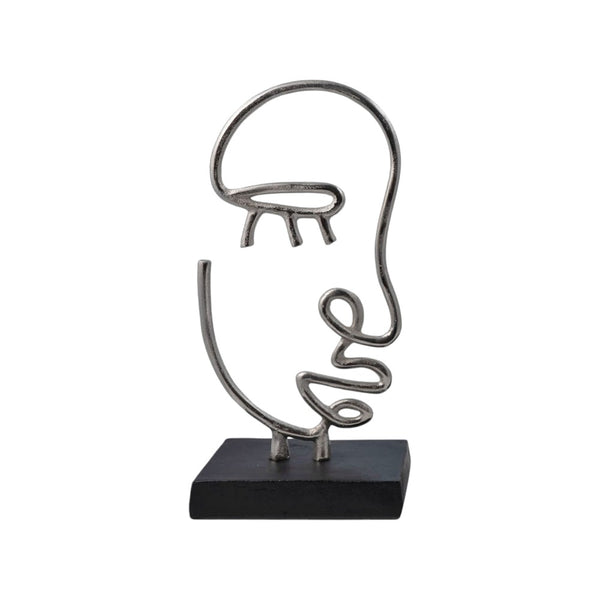 Homeroots Set Of Two Black And Silver Aluminum Tabletop Sculpture  Aluminum 568875