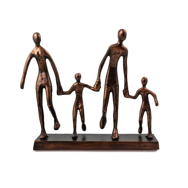 Homeroots 13" Copper Aluminum People Tabletop Sculpture  Aluminum 568878