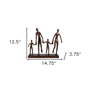 Homeroots 13" Copper Aluminum People Tabletop Sculpture  Aluminum 568878