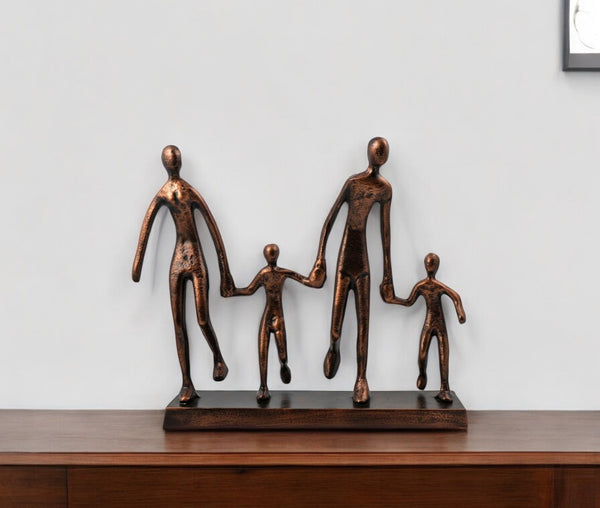 Homeroots 13" Copper Aluminum People Tabletop Sculpture  Aluminum 568878