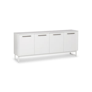 HomeRoots 75" White Wood Console Cabinet - Elegant Storage Solution for Living Room, Dining & Entryway Decor 568895