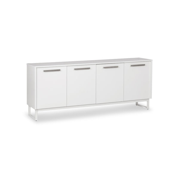 HomeRoots 75" White Wood Console Cabinet - Elegant Storage Solution for Living Room, Dining & Entryway Decor 568895