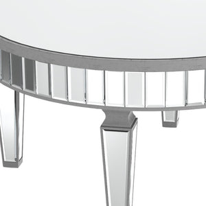 Homeroots 32" Silver Mirrored Glass Round Coffee Table   568899