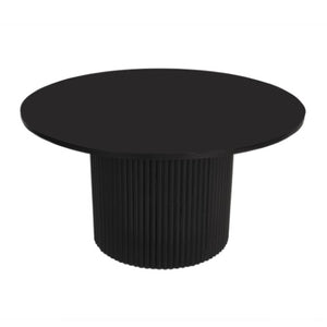 Homeroots 36" Black Solid Wood Round Pedestal Coffee Table - Stylish Design To Elevate Your Living Space Decor   568902