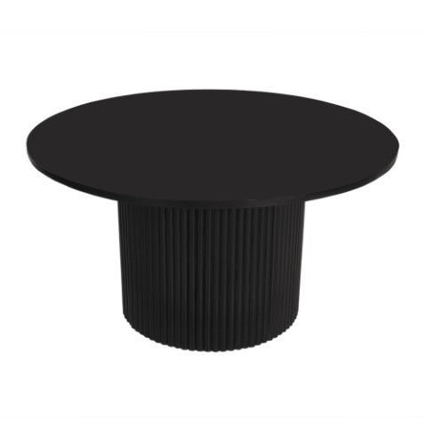 Homeroots 36" Black Solid Wood Round Pedestal Coffee Table - Stylish Design To Elevate Your Living Space Decor   568902