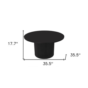 Homeroots 36" Black Solid Wood Round Pedestal Coffee Table - Stylish Design To Elevate Your Living Space Decor   568902