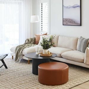 Homeroots 36" Black Solid Wood Round Pedestal Coffee Table - Stylish Design To Elevate Your Living Space Decor   568902