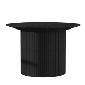 Homeroots 35" Black Wood Round Pedestal Coffee Table   568903