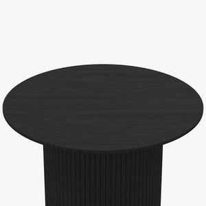 Homeroots 35" Black Wood Round Pedestal Coffee Table   568903