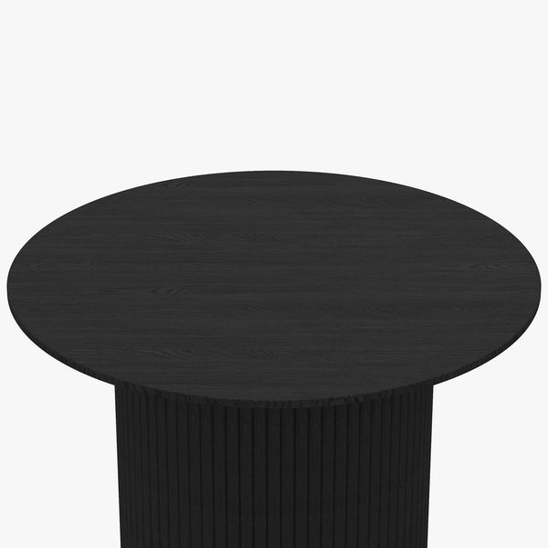 Homeroots 35" Black Wood Round Pedestal Coffee Table   568903