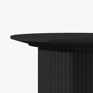 Homeroots 35" Black Wood Round Pedestal Coffee Table   568903