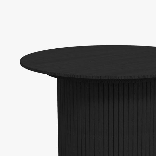 Homeroots 35" Black Wood Round Pedestal Coffee Table   568903