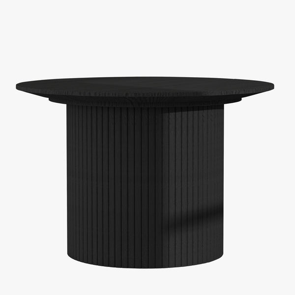 Homeroots 35" Black Wood Round Pedestal Coffee Table   568903