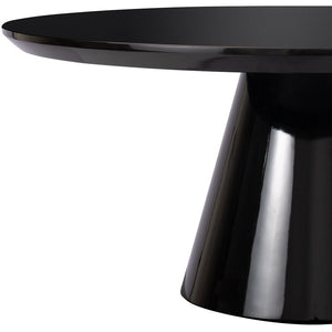 Homeroots 35" Black Wood Round Pedestal Coffee Table   568905