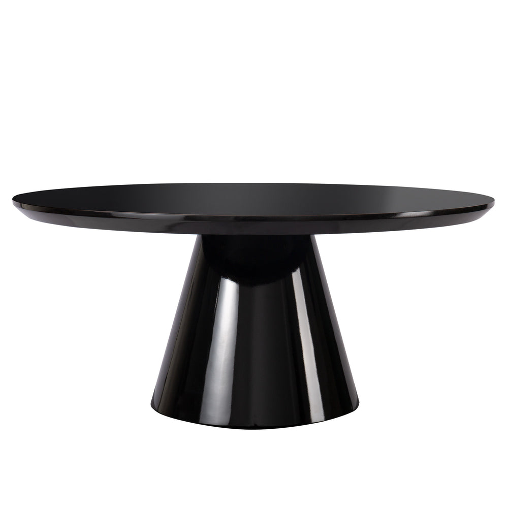 Homeroots 35" Black Wood Round Pedestal Coffee Table   568905