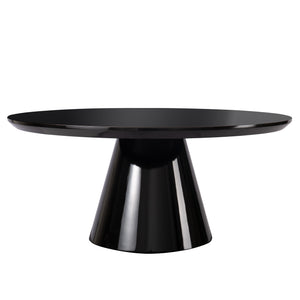 Homeroots 35" Black Wood Round Pedestal Coffee Table   568905