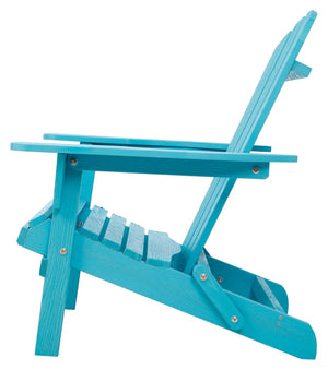 English Elm Wood Folding Adirondack Chair Solid Hemlock Embossed Grain Outdoor Patio Lounge Seat Turquoise Blue W1390P462315