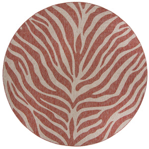 Unique Loom Outdoor Safari Tsavo Machine Made Animal Print Rug Rust Red, Ivory/Gray 10' 0" x 10' 0"