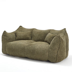 English Elm Soft Plush Foam Beanbag Chair for Two People, Square Recliner Sofa With Superfiber Comfort Embrace Olive Green W1996P252273