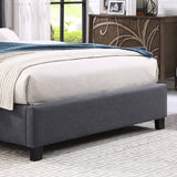 English Elm Nantarre Fabric Button Tufted Wingback Upholstered Bed With Nail Head Trim, Gray