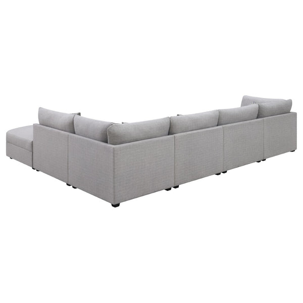 English Elm Lafayette Modular Sectional Sofa Six Piece Feather Down Cushions Contemporary Living Room B062S01447