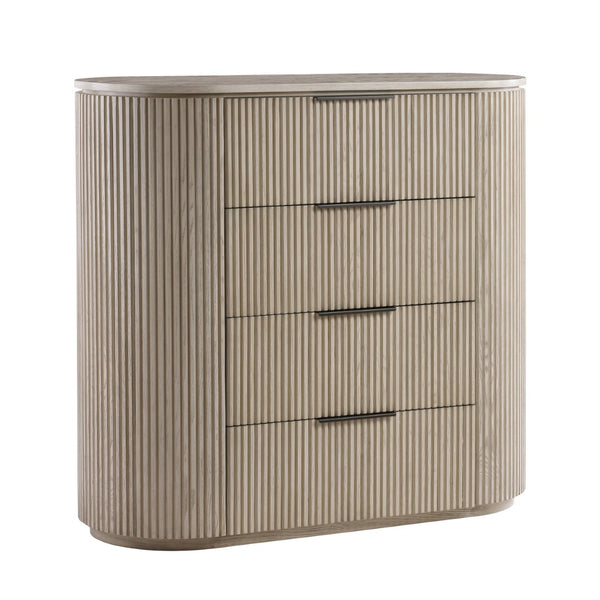 English Elm Leanna Four Drawer Oak Veneer Chest with Felt Lined Jewelry Tray for Bedroom B2756P506267
