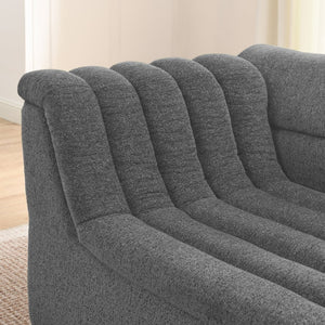 English Elm The Chenille Modular Seat Compact Chair for Sectionals Apartments and Small Spaces Dark Grey W1413P298060