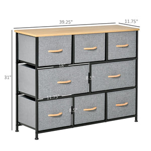 English Elm Fabric Eight Drawer Steel Frame Storage Tower for Bedroom Entryway Organization T3971P415891