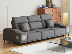 English Elm 3-seater Power Reclining Sofa with Bluetooth Speakers Wireless Charging Usb Living Room W3795S00015