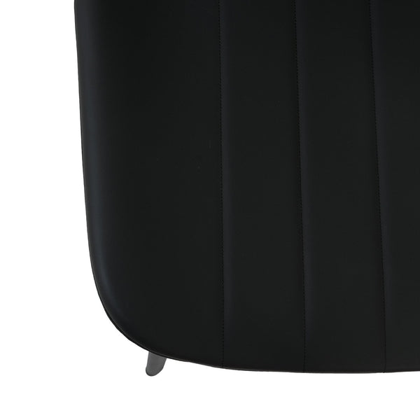 English Elm Modern Faux Leather Dining Chair Set Padded Seat Matte Black Legs Kitchen Seating W1535P460311