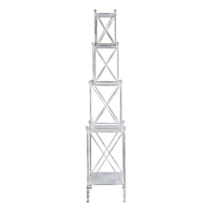English Elm 25.5x17x80.5" Iron Etagere Three Tier Antique Shelf Twisted Rope Detail Tall Storage W2078P452902
