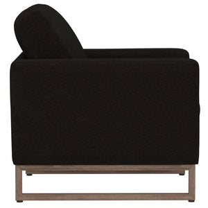 English Elm Black Upholstered Accent Chair Sled Base Minimalist Design for Living Room Office B2709P482534