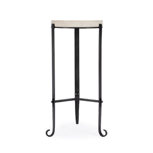 Butler Specialty Freya Elegant Marble Top Accent Table With Black Iron Frame, Perfect For Any Stylish Living Space Black And White Iron,Marble 5690389-butler