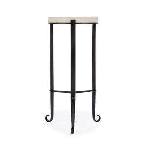 Butler Specialty Freya Elegant Marble Top Accent Table With Black Iron Frame, Perfect For Any Stylish Living Space Black And White Iron,Marble 5690389-butler