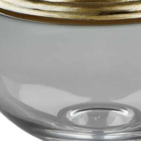 Homeroots 10" Clear And Gold Lead-free Crystal Vase – Modern Elegance For Your Home Décor And Floral Displays  Lead Free Crystal 569125