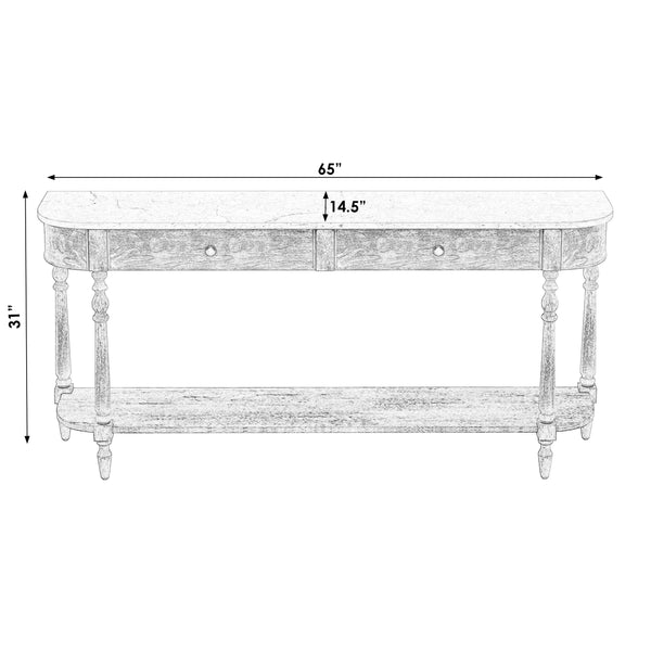 Butler Specialty Danielle Elegant Marble Console Table With 2 Drawers - Modern Farmhouse Design For Your Home Gray Marble,Mahogany Wood,Mdf 5691329-butler