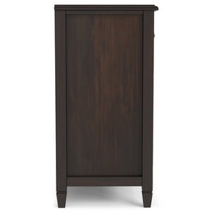 English Elm Connaught Solid Wood Buffet Sideboard with Glass Doors and Six Drawers for Dining B136P439004
