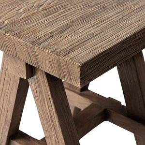 English Elm Hawthorne Reclaimed Elm Square Side Table with Trestle Base for Modern Rustic Interiors Brown B2719P474458