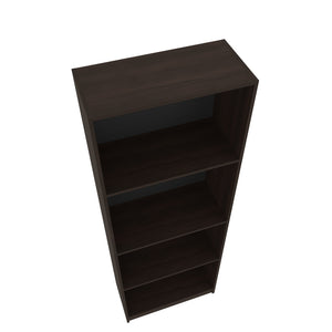 English Elm Bookcase Benzoni Nova - Modern Stained Walnut Finish With 4 Open Shelves For Stylish Storage Solutions B092P386504