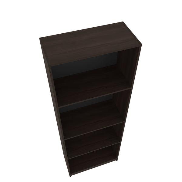English Elm Bookcase Benzoni Nova - Modern Stained Walnut Finish With 4 Open Shelves For Stylish Storage Solutions B092P386504